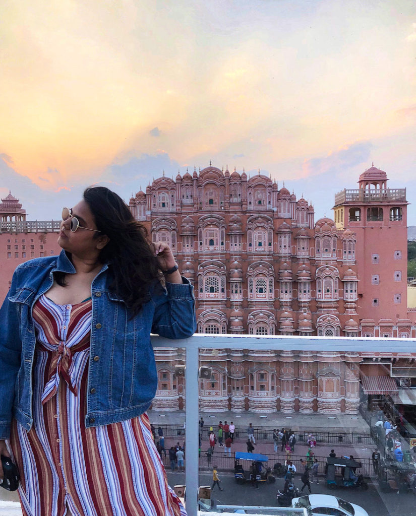 A picture of at a cafe overlooking Hawa Mahal in Jaipur, Rajasthan, India